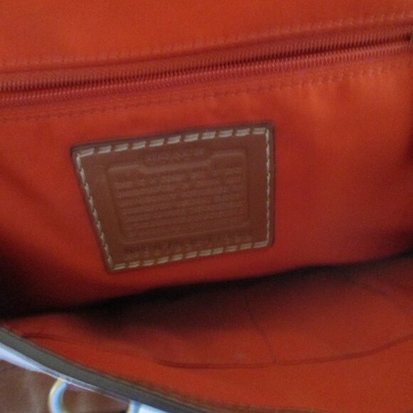 Coach Brown cream classic Leather Satchel purse - Picture 12 of 14